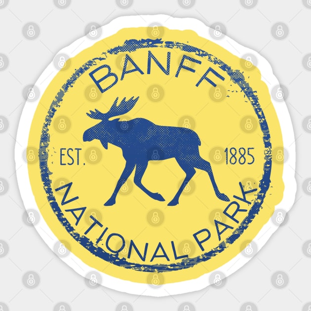 Banff National Park Alberta Canada Moose Lovers Souvenir Sticker by Pine Hill Goods